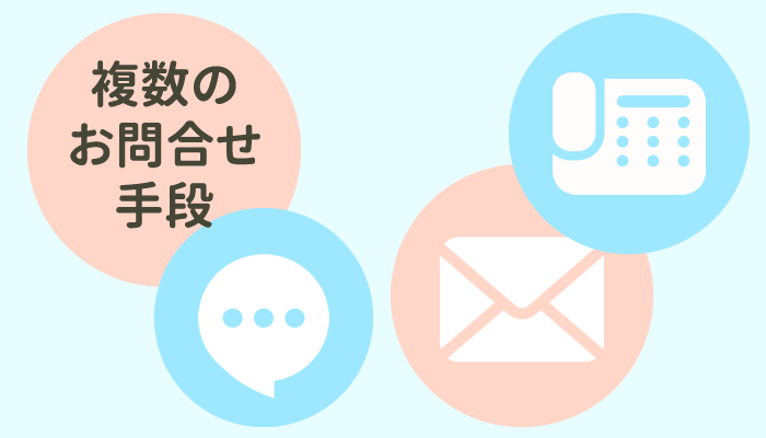 お客様からの問い合わせ手段は複数用意されているか